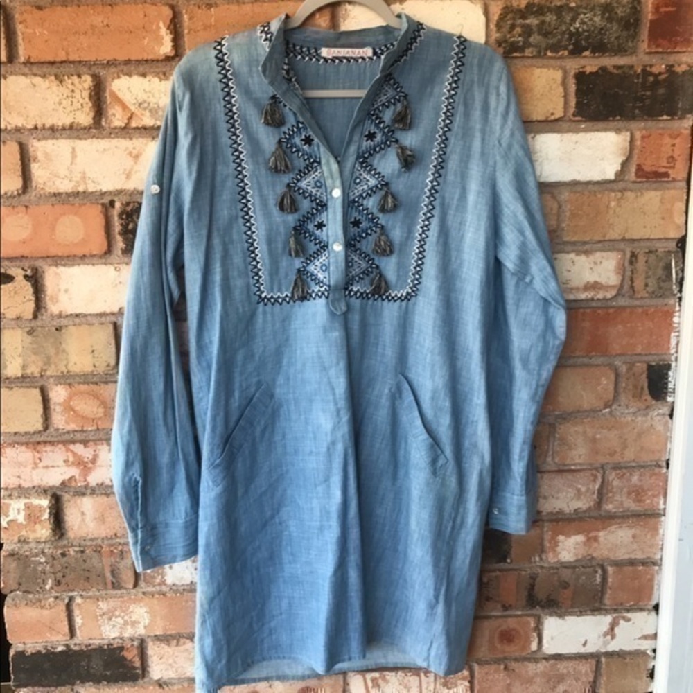 Banjanan Blue Embroidered Dress